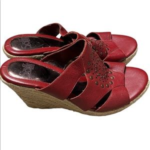 Soft Spots Leather Wedge Sandals